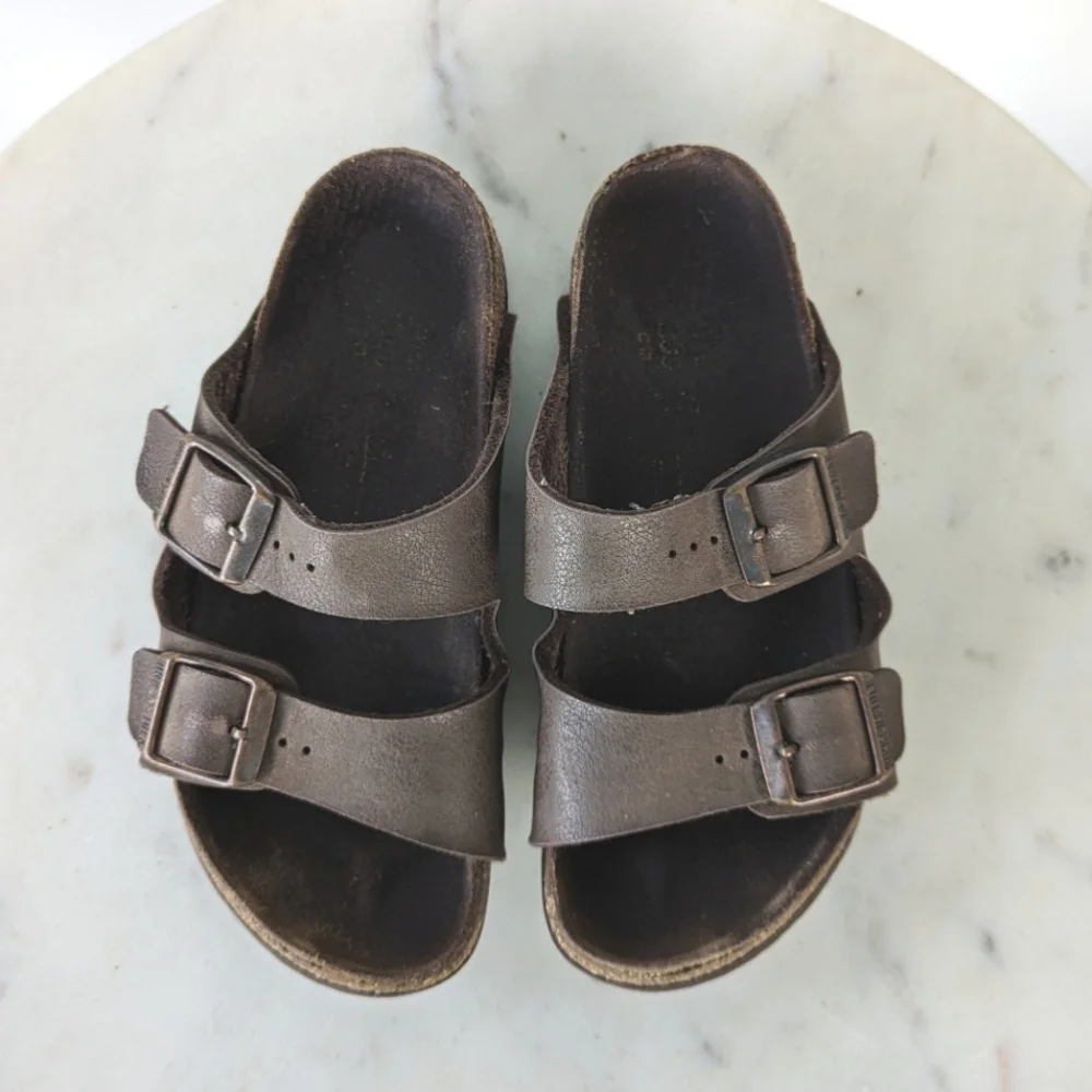 Birkenstock Arizona Kids Brown Leather Sandals - Picture 5 of 11